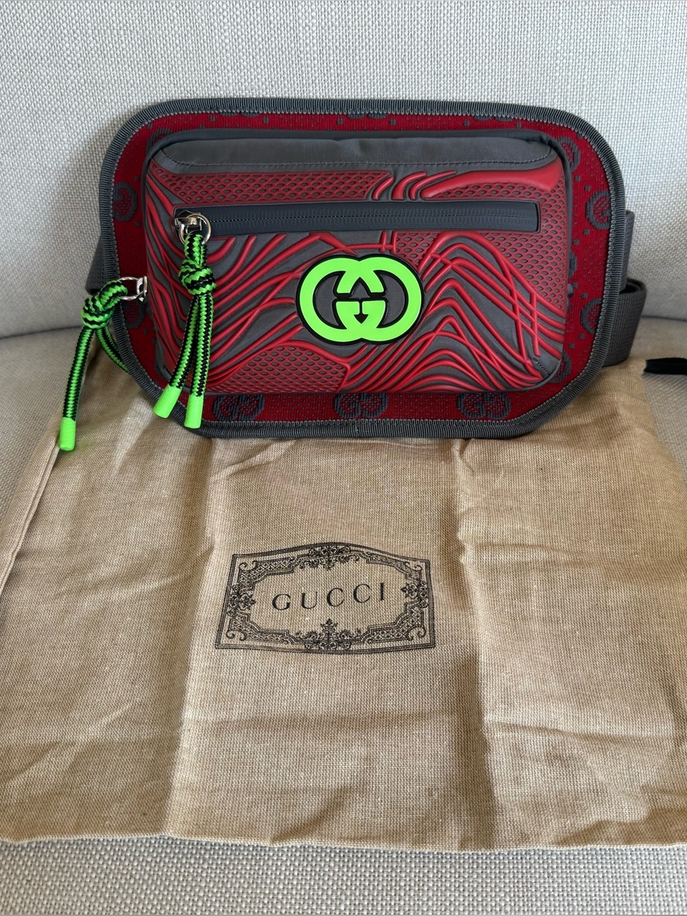 Gucci Kids Belt Bag Red GG Canvas